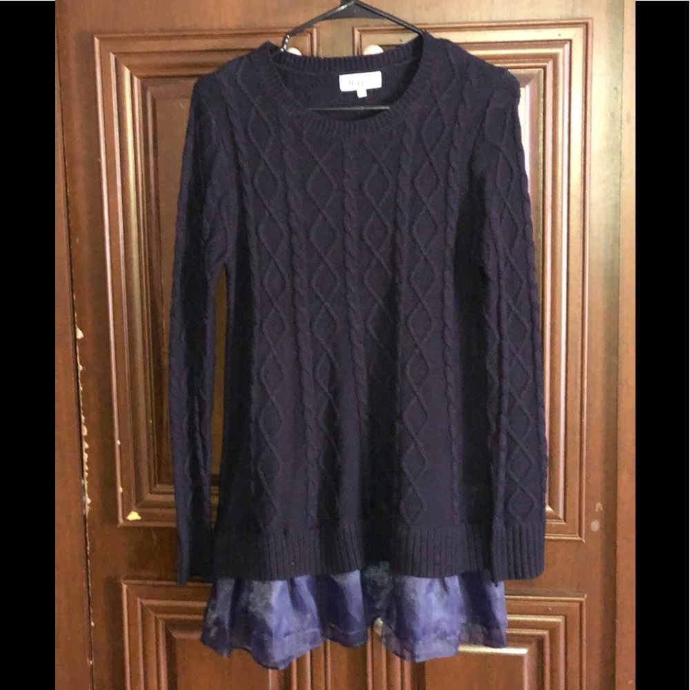 Military Hippie cable knit laced sweater